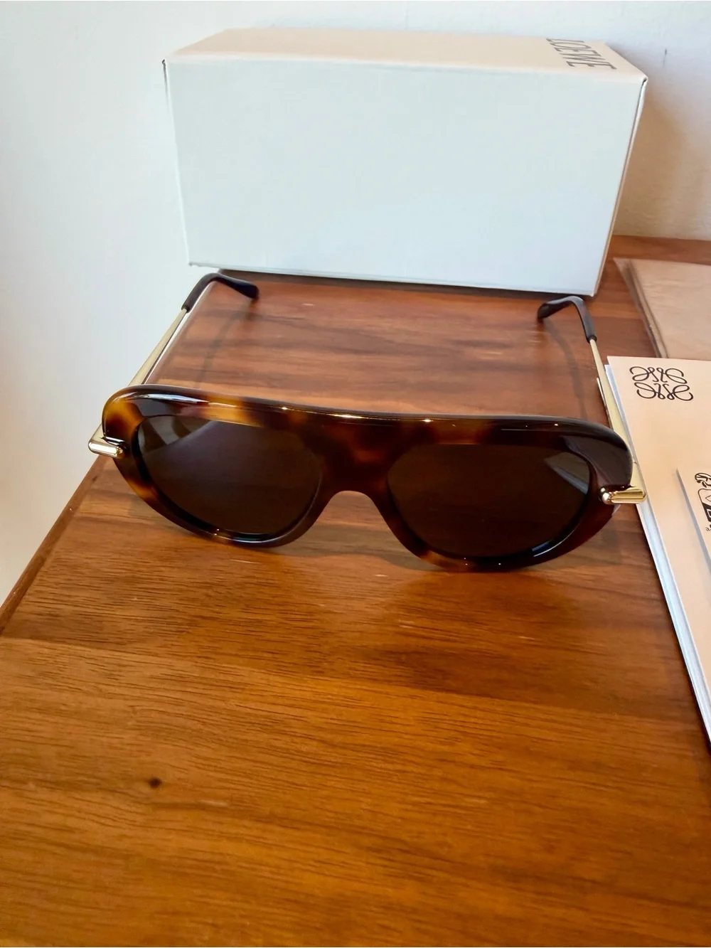 LOEWE  “Slim Havana Aviator-Style Tortoiseshell Acetate Sunglasses”